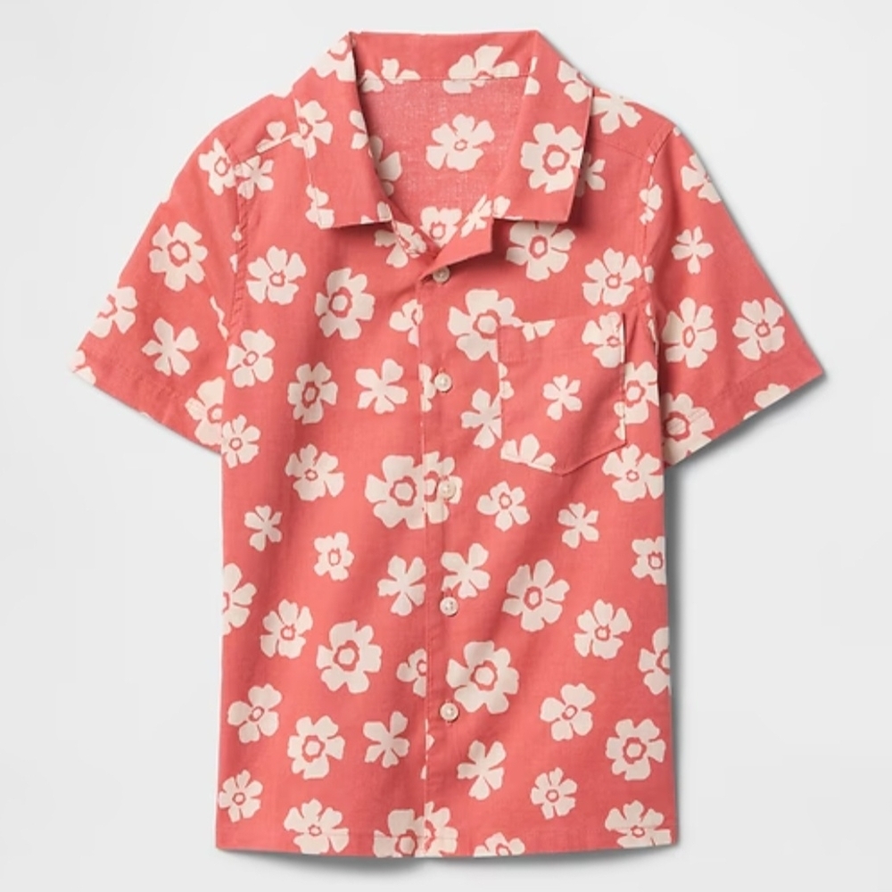 NWT babyGap Linen-Blend Vacay Shirt | Gap Factory Size 6-12 Months